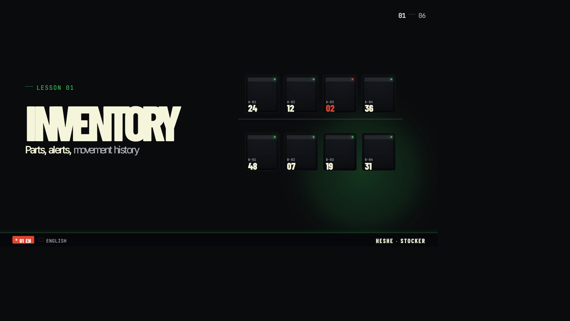 Lesson 01 · Inventory